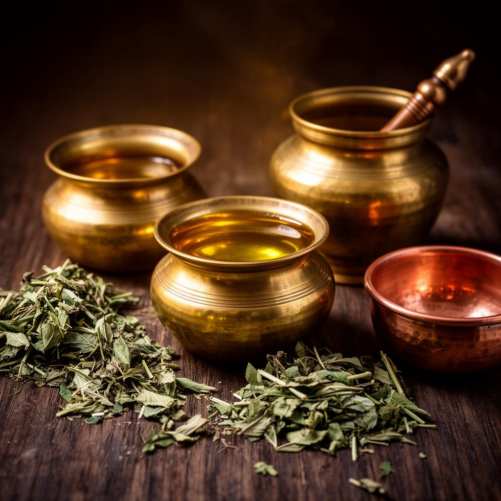 Panchakarma brass vessels and herbs
